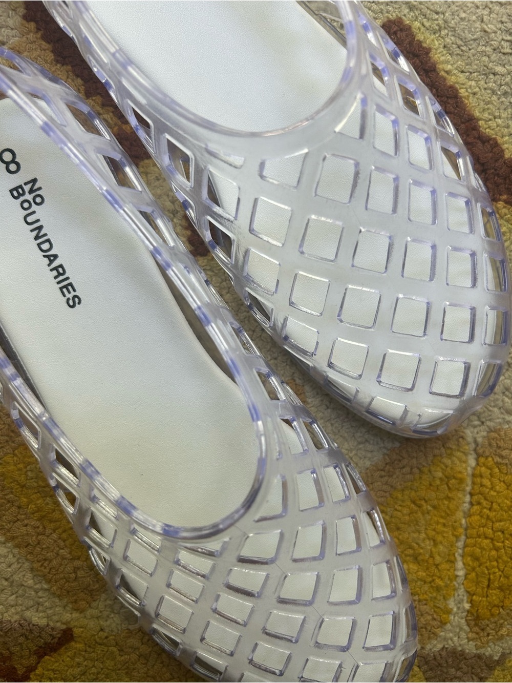 No Boundaries Clear Jelly Cage Ballet Flats Shoes Size 8 Y2K Festival Beach - Picture 6 of 11